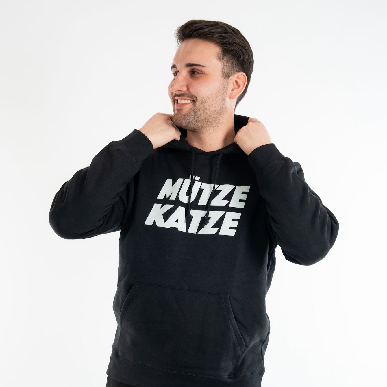 MÜTZE KATZE (LOGO) WEISS - HOODIE